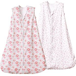 Floral Baby Sleeping Bags Size Medium 6-12 months 100% Cool Cotton. EUC